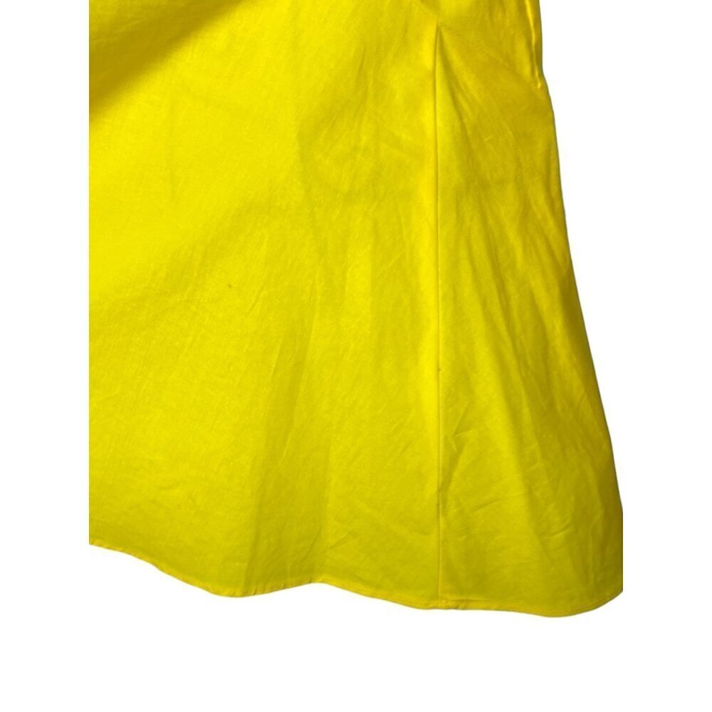 Proenza Schouler White‎ Label Women's 8 Poplin V-Neck Top Bright Yellow Peplum - Picture 4 of 15